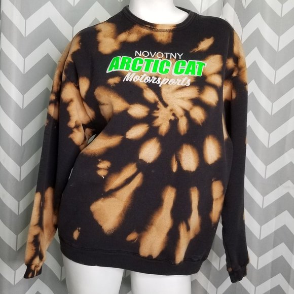 Hanes Sweaters - NOVOTNY ARCTIC CAT distressed acid wash sweater